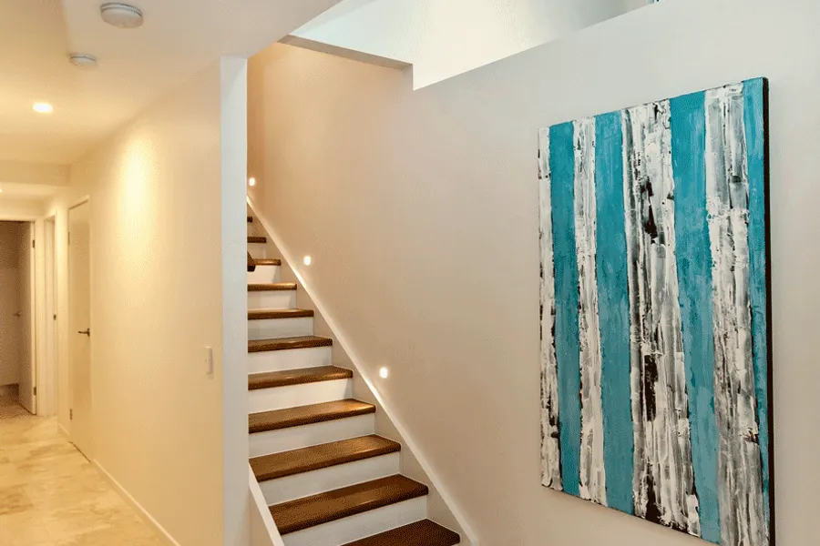 Staircase and art gallery in a modern home