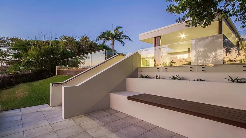 Modern, eco-friendly Zen backyard transformation in a Gold Coast canal home