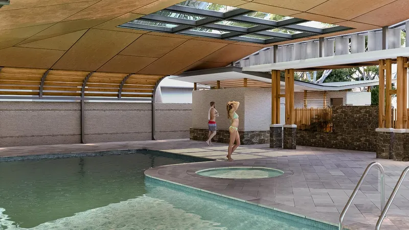Burleigh Beach Tower Concept - Proposed BBQ area design with integrated seating and screening