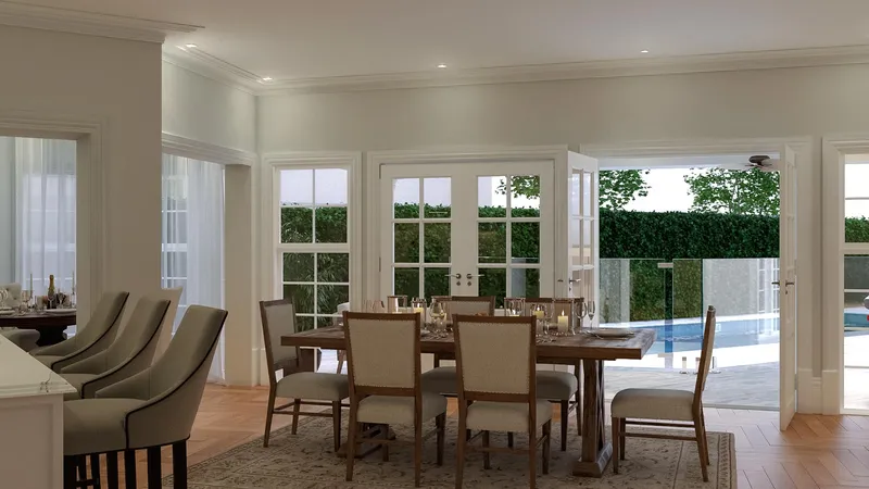 French Provincial Renovation - Master bedroom retreat with sophisticated color palette and architectural detailing