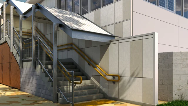 Gold Coast architect's render of modern QBuild office interior with workstations and meeting rooms