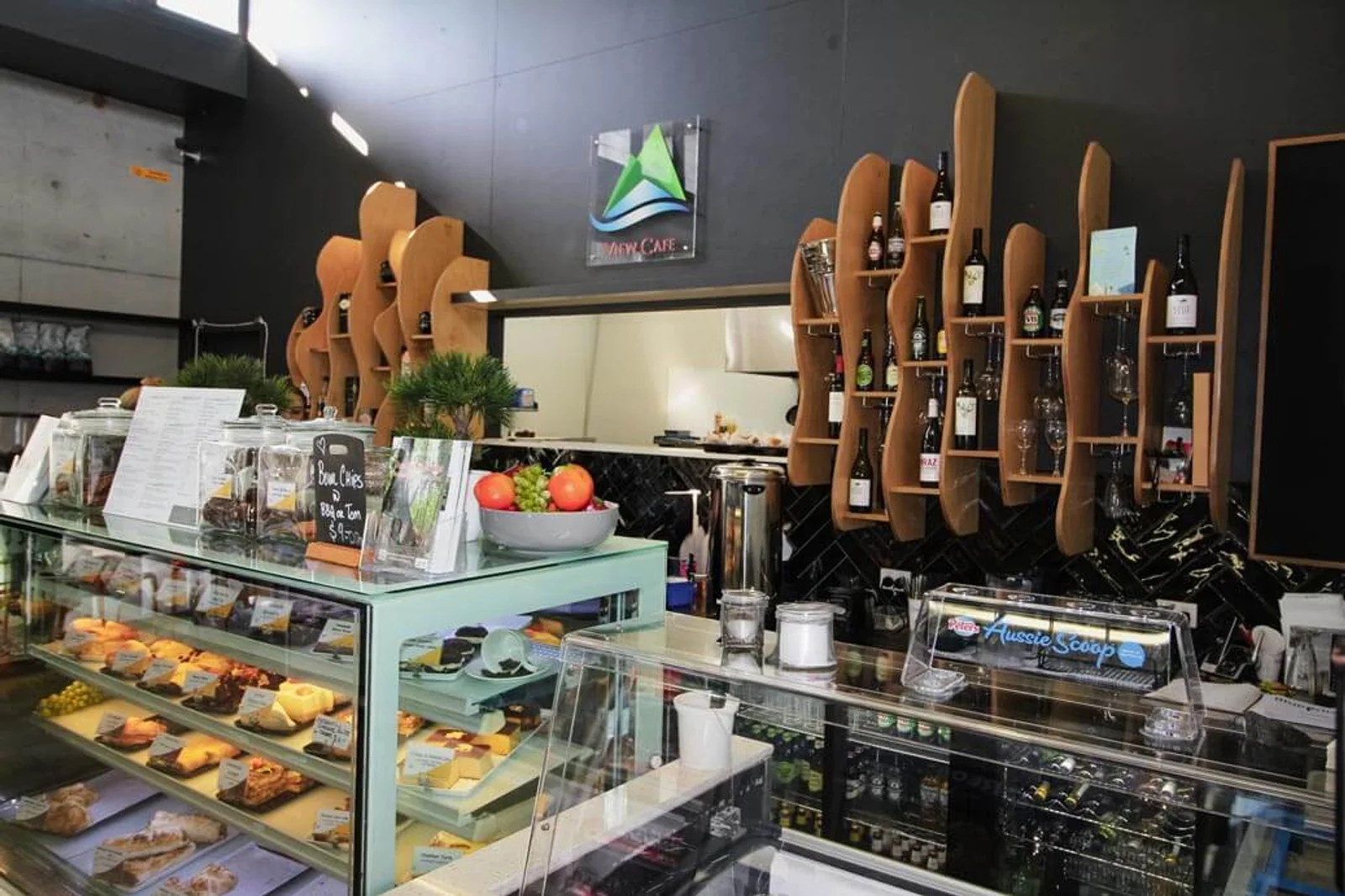 View Cafe counter and servery area at Hinze Dam