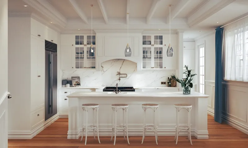 Mermaid Beach House - Open-plan kitchen with natural light and connection to outdoor spaces