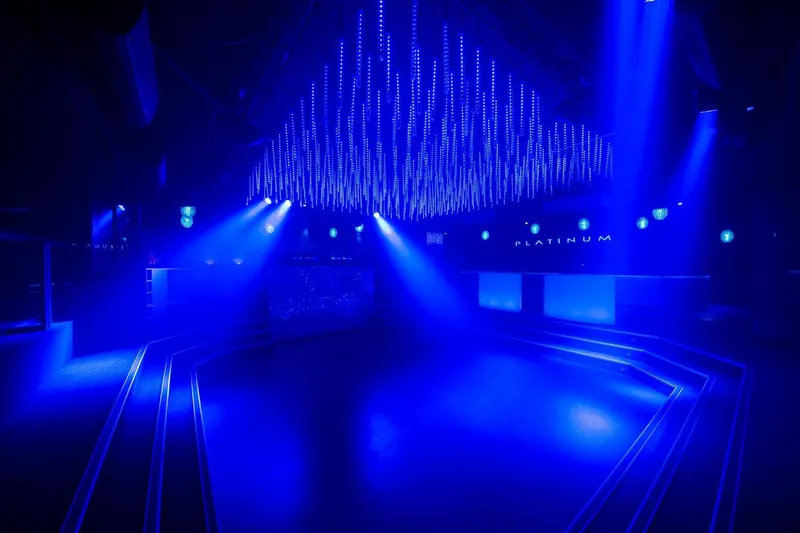 Atmospheric laser lighting feature above the dance floor
