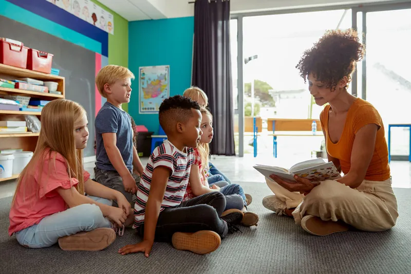 Strategic color application in a Gold Coast Queensland school showing how different zones use color to support various learning activities.