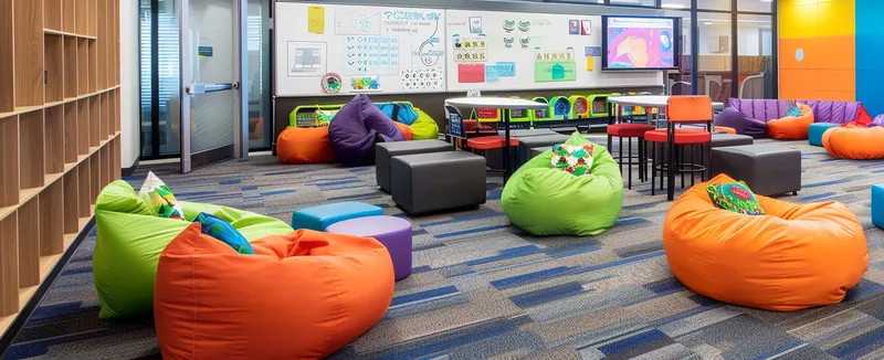 Various collaborative zones in a Gold Coast Queensland school showing different spatial configurations to support diverse learning activities.
