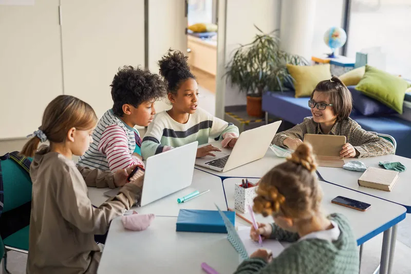 Flexible furniture arrangements in a Gold Coast Queensland school showing how different configurations support various collaborative learning approaches.