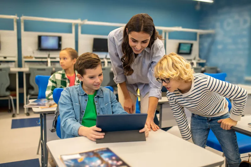 Acoustic design elements in a Gold Coast Queensland school supporting AI-enabled learning with balanced visual privacy and supervision capability.