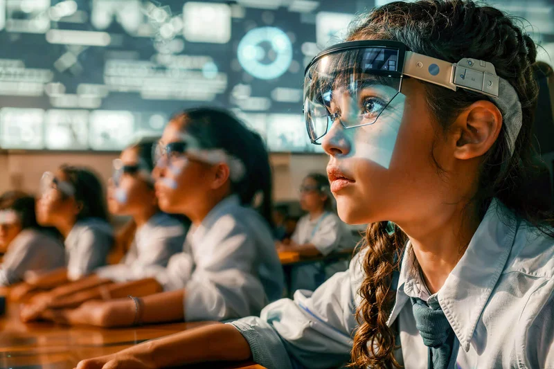 AI-integrated learning environment in a Gold Coast Queensland school showing how architecture supports adaptive technology while maintaining human connection.